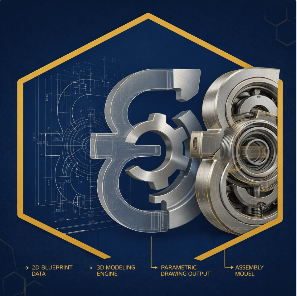 Epsilon Engineering — Technical Blueprint to 3D Model